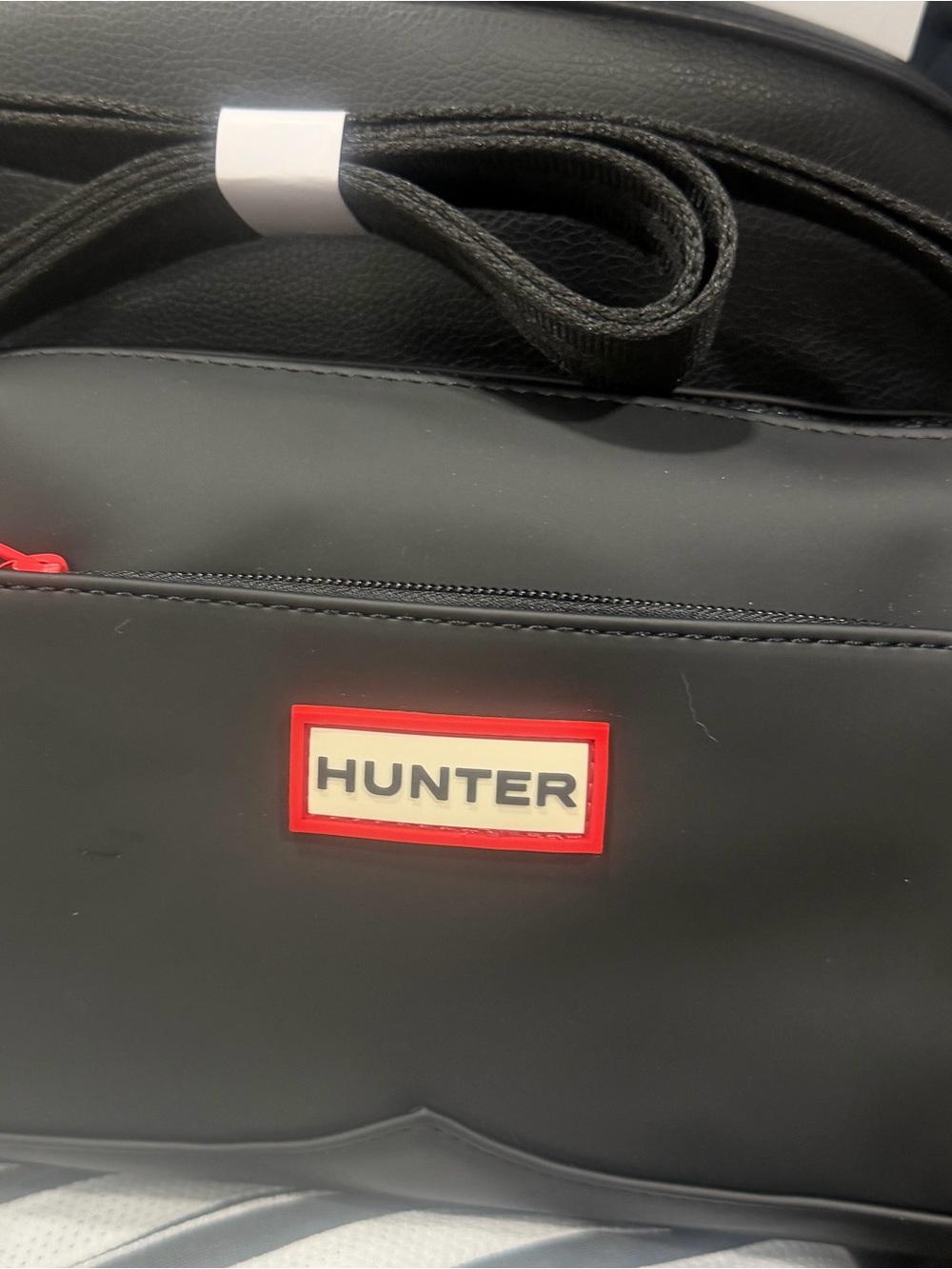 Hunter Black Satchel with Red Trim